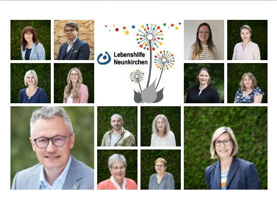 Kollage Verwaltung Gruppe von Menschen, Vorstand Verein Lebenshilfe Neunkirchen e.V.